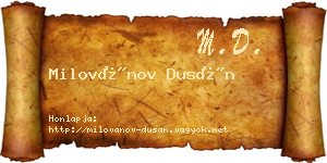 Milovánov Dusán névjegykártya